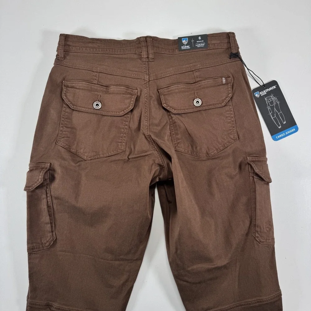 KUHL Kultivatr Joggr Stretch Twill Cargo Pant Womens 6 Regular Relaxed Brown UV‎